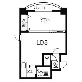 1LDKの間取り画像