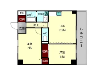 パストラール東生駒【6階】の間取り