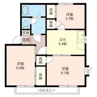グリーンヒルねぎし【2階】の間取り