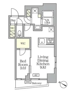 アジールコート三宿テラス【3階】の間取り