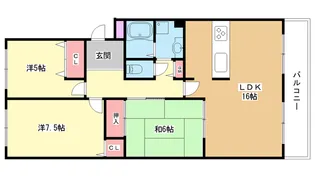 大阪府豊中市上野東3【マンション】の間取り