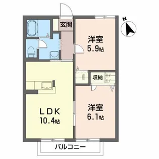 グリュック レーベン【2階】の間取り