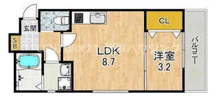 ル・レーヴ今津ノース【2階】の間取り