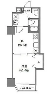 1DKの間取り画像