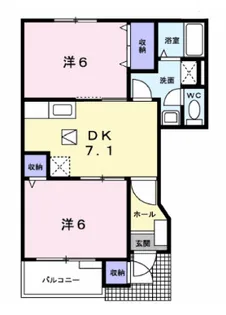 福島県郡山市日和田町字大山田【アパート】の間取り