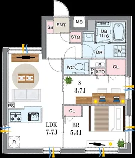 プラティーク品川中延【1階】の間取り