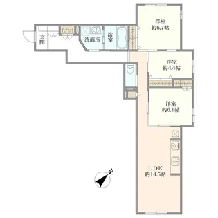 ヘーベルVillage横須賀うみかぜ公園【1階】の間取り