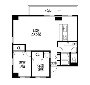 白樺フラッツ【5階】の間取り