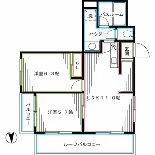 東京都中野区大和町1【マンション】の間取り