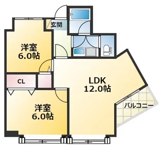 メゾン豊新【2階】の間取り