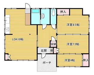 栃木県大田原市中田原【一戸建】の間取り