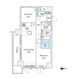 パークキューブ小岩【9階】の間取り