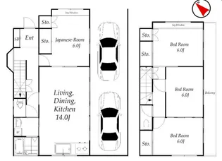神奈川県愛甲郡愛川町半原【一戸建】の間取り