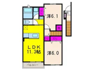 パルコプレッソ【2階】の間取り