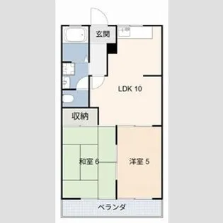 リバティはやのB【2階】の間取り