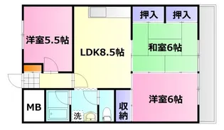 ロイヤルビュー【4階】の間取り