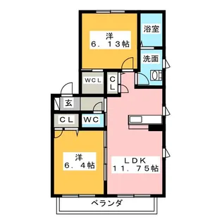 アメニティ鈴井 B棟【1階】の間取り