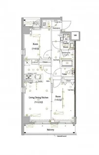 スカイコートカーサ浮間公園【2階】の間取り