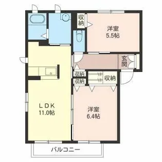 ジュネス弐番館【2階】の間取り