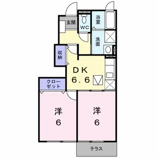 ハーティープレイスA【1階】の間取り