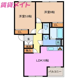グリンビバーチェ【1階】の間取り