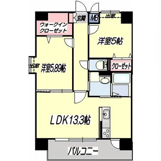 エレイネ須屋【7階】の間取り