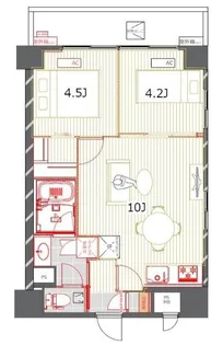 三敬中洲マンション【5階】の間取り