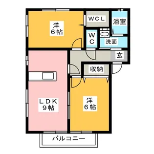 ディアステージB【1階】の間取り