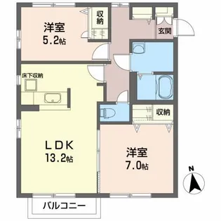 プレジール・パルクII【1階】の間取り