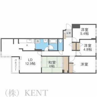 山の手シティハウス【3階】の間取り