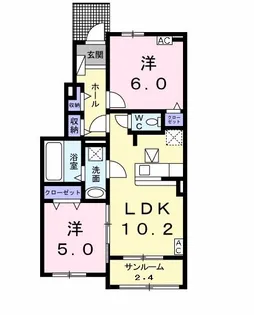 コンフォートWEST I【1階】の間取り