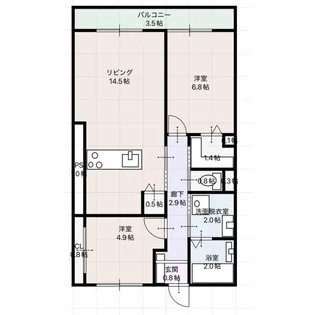 プラーンソレイユ池見【4階】の間取り