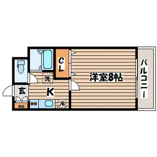 バーシティハウス泉B【1階】の間取り