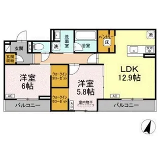GRASS FIELDS SERENA VIII【2階】の間取り