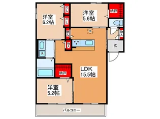 ビオラ俊徳【3階】の間取り