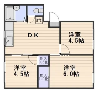 ニュー荒井荘 A棟【1階】の間取り