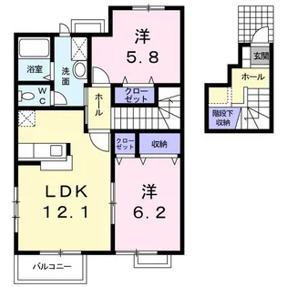 スプリングウィンドI【2階】の間取り
