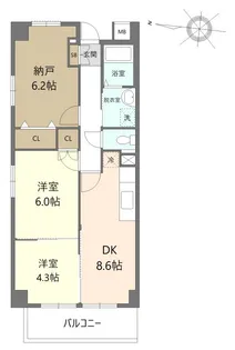 アグリーブル南水元【4階】の間取り