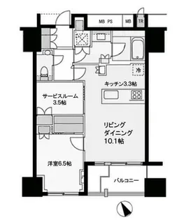 プラウドタワー渋谷【4階】の間取り