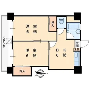 ペリエ中野【6階】の間取り