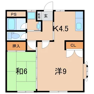 リバービューみどりの杜【1階】の間取り