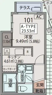 パルゼ経堂【1階】の間取り