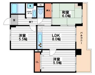 高津サニーハイツ【5階】の間取り