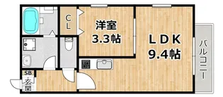 グラツィア千船【1階】の間取り