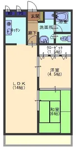 アスモ岡町【1階】の間取り