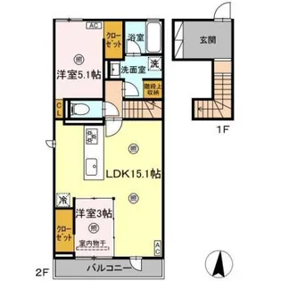 O・フレア【2階】の間取り
