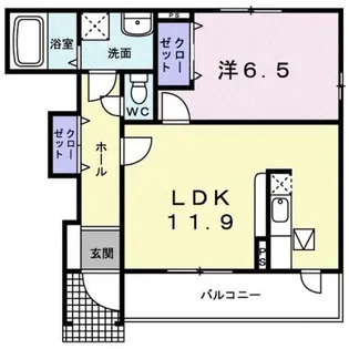ラ・エスポワールA【2階】の間取り