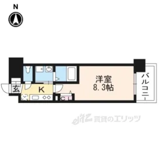 アスヴェル京都太秦【4階】の間取り