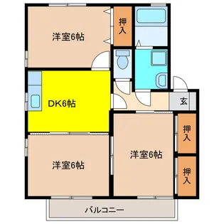 ドルフ西北野II【1階】の間取り