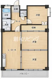溝川ハイツ【3階】の間取り